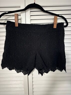 elevenses Black Floral Lace Shorts